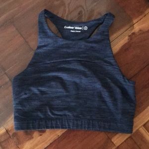 Navy blue and light blue outdoor voices sports bra